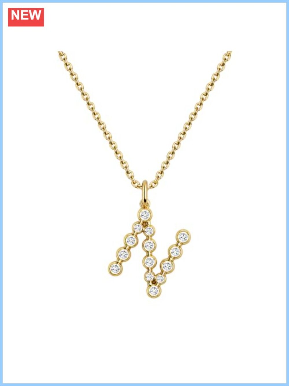 Moissanite Initial Necklace 925 Sterling Silver 18K Gold Plated Pendant